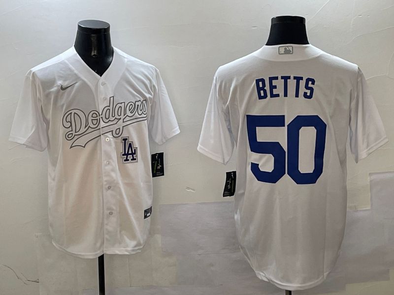 Men Los Angeles Dodgers #50 Betts White Fashion Edition Game 2025 Nike MLB Jersey style 12->los angeles dodgers->MLB Jersey